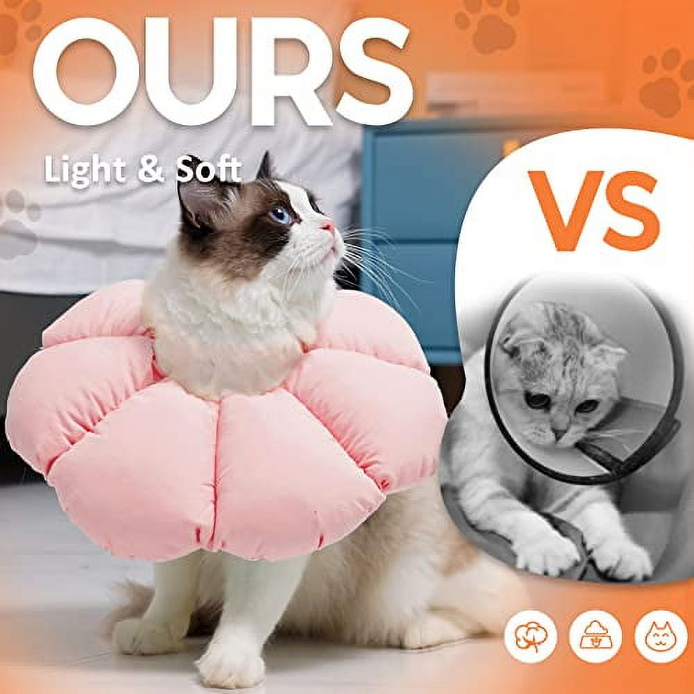 Avont Cat Cone Collar Soft Adjustable Recovery E Collar Alternative for Cats Kittens Puppies Elizabethan Neck Cone of Shame to Prevent Licking