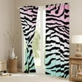 thumbnail image 3 of YST Zebra Print Blackout Curtains Black Rainbow Curtains, Wild Animal Theme Curtains & Drapes Safari Living Room Curtains, Abstract Stripe Window Curtains, 3 of 6