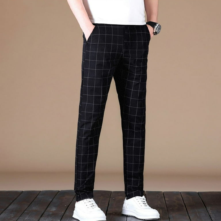 slim fit dress slacks Plaid Pajama Pants for Tall Men main image 0