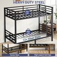 thumbnail image 3 of Miniyam Twin over Twin Metal Bunk Bed with Underbed Storage,Black, 3 of 8