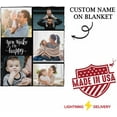 thumbnail image 6 of Custom Blankets with Photos, Personalized Picture Throw Blanket, Music Song Style Wedding Anniversary Birthday Customized Gifts for Couples Boyfriend Girlfriend Sister, 6 of 6