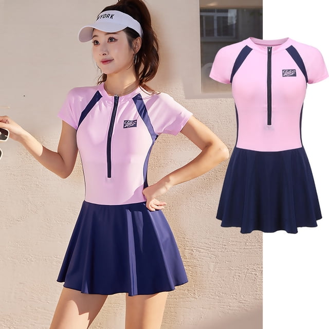 Traje de baño deportivo de una pieza para mujer, traje de baño conservador para mujer, corte entallado, traje de baño de aguas termales de talla grande, traje de baño para mujer