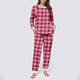 thumbnail image 1 of Conjunto de top y pantalones de poliéster con bolsillos largos y estampado de cuello redondo informal para mujer, 1 of 6