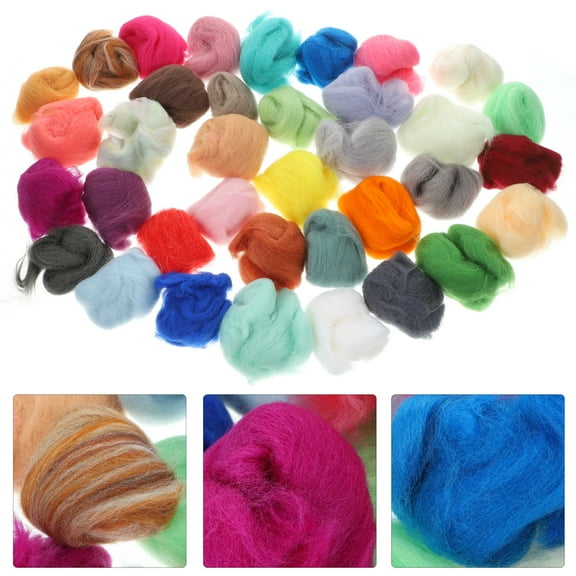 Moluckfu Fleece Wool Roving Fibre Assorted Color 1 Set 5.00X5.00X5.00cm