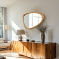 thumbnail image 6 of Magnifique Asymmetrical Cobblestone Wood Frame Wall Mirror Natural Wood, 30.5" x 19.5", 6 of 8