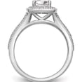 thumbnail image 3 of 14K White Gold Diamond Princess Semi-Mount Cushion Halo Engagement Ring (Size 7) Made In India rm2312e-075-waa, 3 of 6