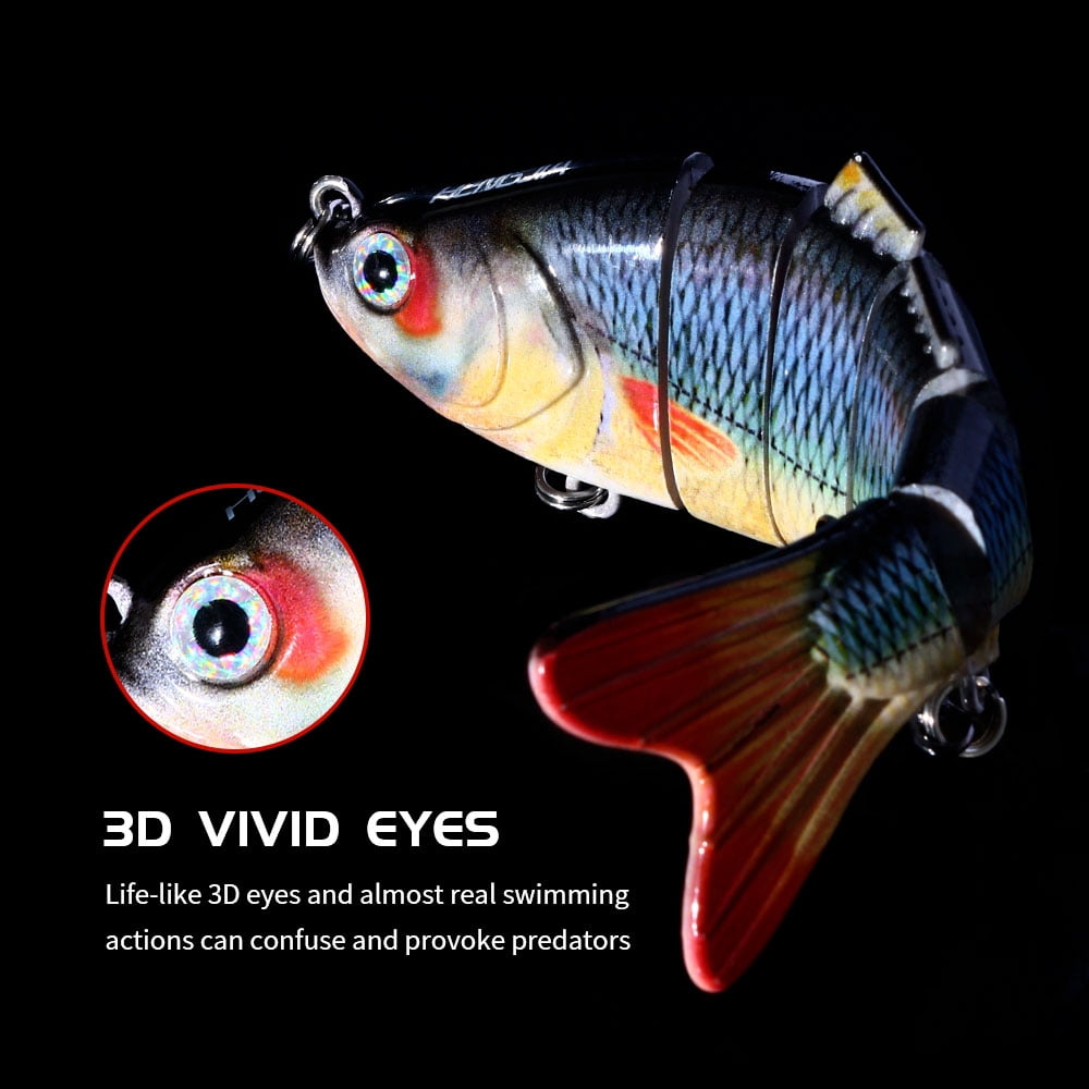 HENGJIA Fishing Lures 20pcs Multi Jointed Fish Fishing Kits Slow Sinking Lifelike Swimbait Freshwater and Saltwater for Trout Bass Lures, 3.93"/0.63oz