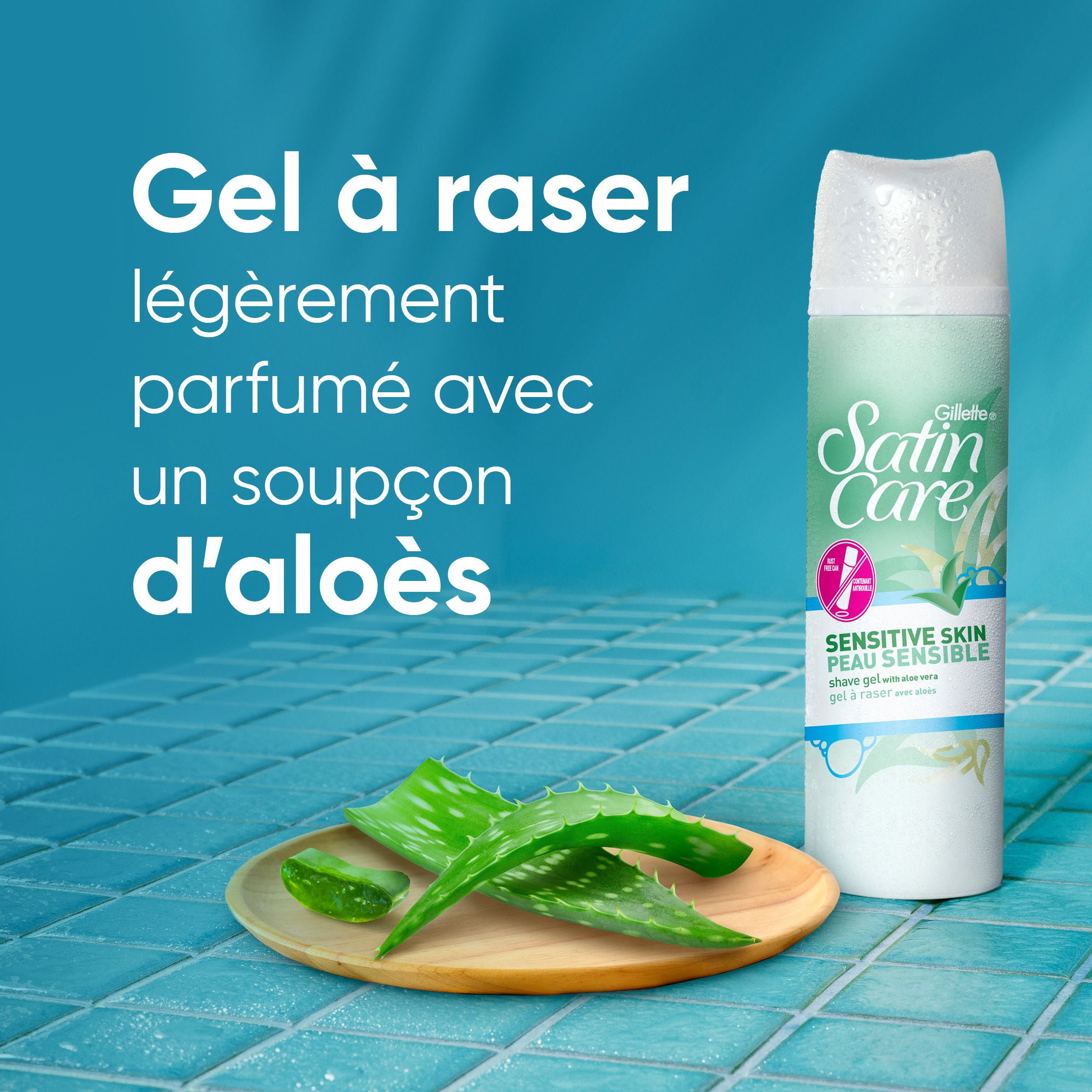 Gillette Venus Satin Care Sensitive Skin Shave Gel, Shaving Cream for women, with aloe