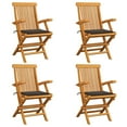 thumbnail image 2 of vidaXL Patio Chairs Outdoor Bistro Folding Chair with Cushions Solid Wood Teak, 2 of 26