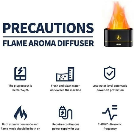

LOPNGLS USB Flame Effect Air Humidifier - Support for Essential Oils - Flame Room Diffuser - Fire Flame Effect Air Humidifiers