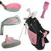 Golf Girl LEFTY Junior Club Youth Set for Kids Ages 8-12 w/Pink Stand Bag