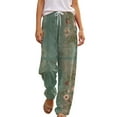 thumbnail image 4 of Bovemsi Wide Leg Pants Woman Women's With Pockets High Waist Adjustable Loose Casual Trousers Business Work Travel Pants, 4 of 9