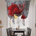 thumbnail image 3 of Red Roses Balloon Curtains for Bedroom/Front Door/Bathroom, Valentine's Day Crystal Butterflies Floral Tie Up Curtains 63 Inch Length Light Filtering Kitchen Curtains Shades for Windows 46"x63", 3 of 8