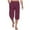Wine, variant on WWV Capri Shorts for Men Cropped Pants Men Pocket Drawstring Elastic Waist Trousers Solid Color Trendy Regular Fit Weekend Travel Pants Army Green L