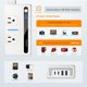 thumbnail image 2 of Convertidor de voltaje TESSAN de 220 V a 110 V con 4 enchufes USB y 2 AC, 2 of 8