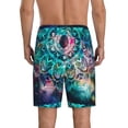 thumbnail image 3 of Bixox Men's Watercolor Mandala printed lightweight casual shorts, soft sleep shorts with pockets., 3 of 7