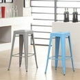thumbnail image 5 of Home Square Ridlon Contemporary Metal 30" Bar Stool in Blue - Set of 3, 5 of 7