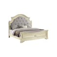 thumbnail image 2 of Noble Traditional Style King Bed with Button Tufted Upholstery Headboard Made with Wood in Antique Beige, 2 of 5