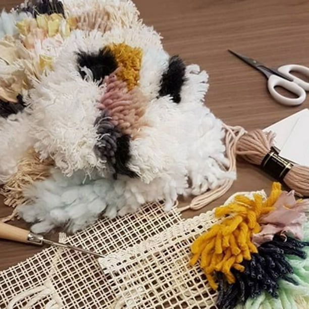 FAGINEY DIY Blank Rug Weaving Knitting Latch Hook Crochet Needle for Rug  Making Carpet Kit 