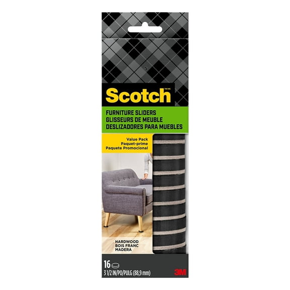 Scotch Furniture Sliders Black/Beige 16/Pack (SP674-NA)