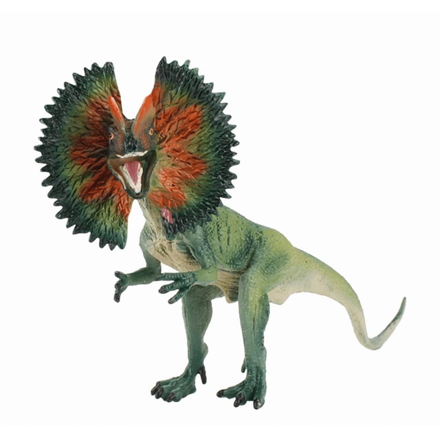 Figura de dinosaurio con volantes, diseño realista de lagarto con cuello con volantes