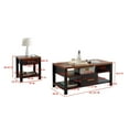 thumbnail image 2 of Duquette 3 Piece Coffee Table Set With Drawers & Open Shelves, Black & Walnut, 2 of 3