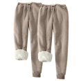 thumbnail image 2 of Jjayotai Fleece Lined Sweatpants, Womens Plus Size Joggers, Warm Sherpa Elastic Hight Waisted Athletic Sweat Pants Winter Casual Trousers 2 Pack Khaki L, 2 of 5