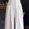 thumbnail image 3 of Staki Girl Clothes Toddler Girls Sweatpants Girls Athletic Jogger Pants with Drawstring Pockets Kids Casual Pull On Pants(White,7-8 Years), 3 of 4