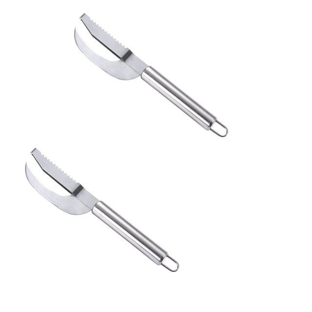 Cuchillo de escamas de pescado, herramienta 3 en 1, pelador de acero inoxidable, herramienta de limpieza de escamas de pescado para el hogar, restaurante, cocina