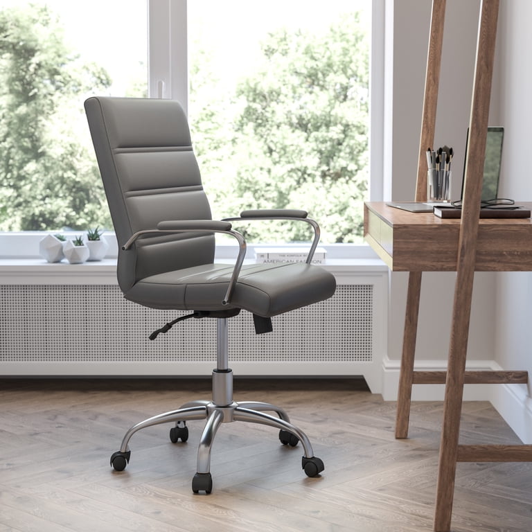 Flash Furniture Whitney Mid-Back LeatherSoft Executive Chair, Gray photo 2