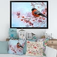thumbnail image 3 of Designart 'A Bright Bullfinch Bird Sitting On A Branch' Traditional Framed Art Print, 3 of 4