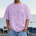thumbnail image 3 of Christian T Shirts for Men 2026 Summer Casual Short Sleeve Crewneck Washed Vintage Shirt Christian Cross Graphic Tees, 3 of 7