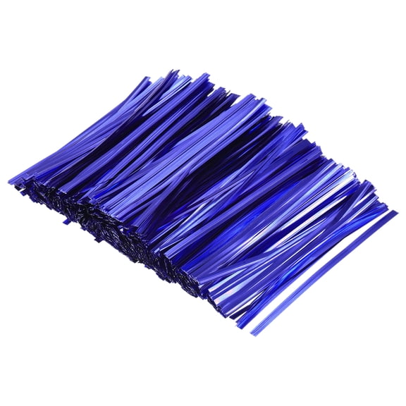 Uxcell Foil Twist Ties 4.72" Plastic Closure Tie for Bread Candy Blue 750Pcs