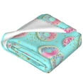 Bingfone Colorful Sweet Donuts Print Flannel Fleece Blanket Throw
