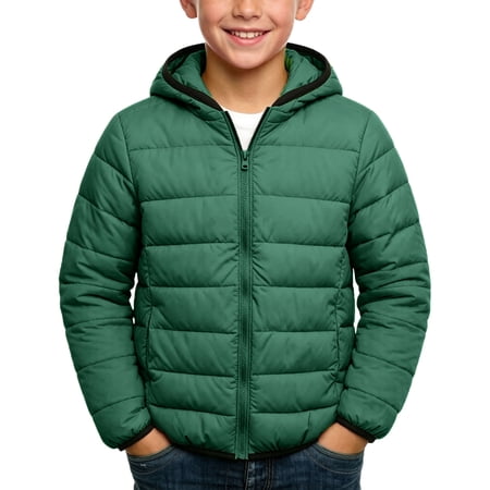 LIBRCLO Kids Puffer Jackets for Boys Lightweight Hooded Quilted Warm Winter Coats Outerwear Size 5-6 Years