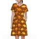 thumbnail image 1 of Balery Dinosaurs and Leaves Vestidos sueltos de manga corta para mujer, vestidos de verano 2025, vestidos casuales de corte A con vuelo., 1 of 6