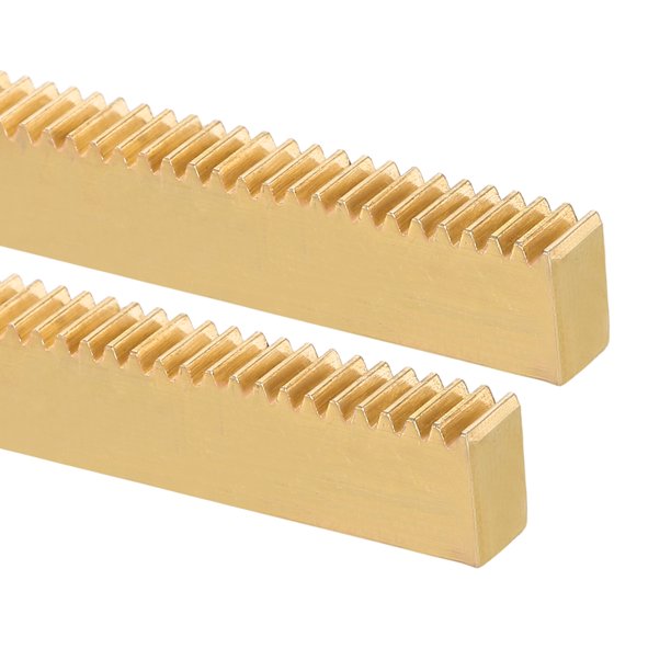 Paquete de 2 Rieles de Engranaje de Latón, Módulo 0.5 50mm x 8mm x 5mm Riel Recto Lineal de Alta Resistencia para Máquinas Automotrices
