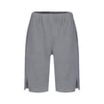 thumbnail image 3 of CAIVO Boys Linen Shorts Preppy Knee Length Casual Pants Teen Boy Loose Adjustable Beach Festive Casual Bottoms for Child Holiday Gatherings Wear, 3 of 3