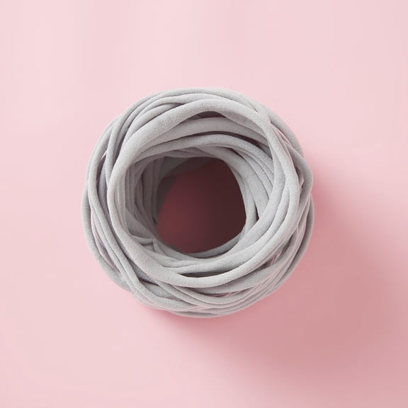 Firefly Hope 100PCS Light Grey Cotton Seamless Hair Bands for Women, 2.4 Inch Diameter Elastic Ponytail Holders, No-Damage Styling Elastics for Thick Hair