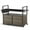 Grey, variant on Planntonneo Wicker Outdoor Bar Cart Table Patio Console Storage Cabinet BBQ Grill Carts Buffet with Wheels, Brown