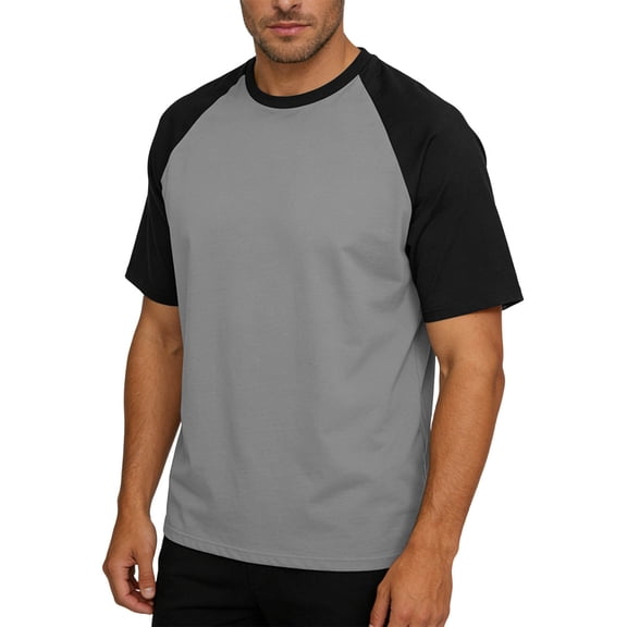 Yaoyar Mens T-Shirts Fashion Raglan Short Sleeve Men Basic Casual T-Shirts Summer Sports Outdoor Running Athletic Loose Fit