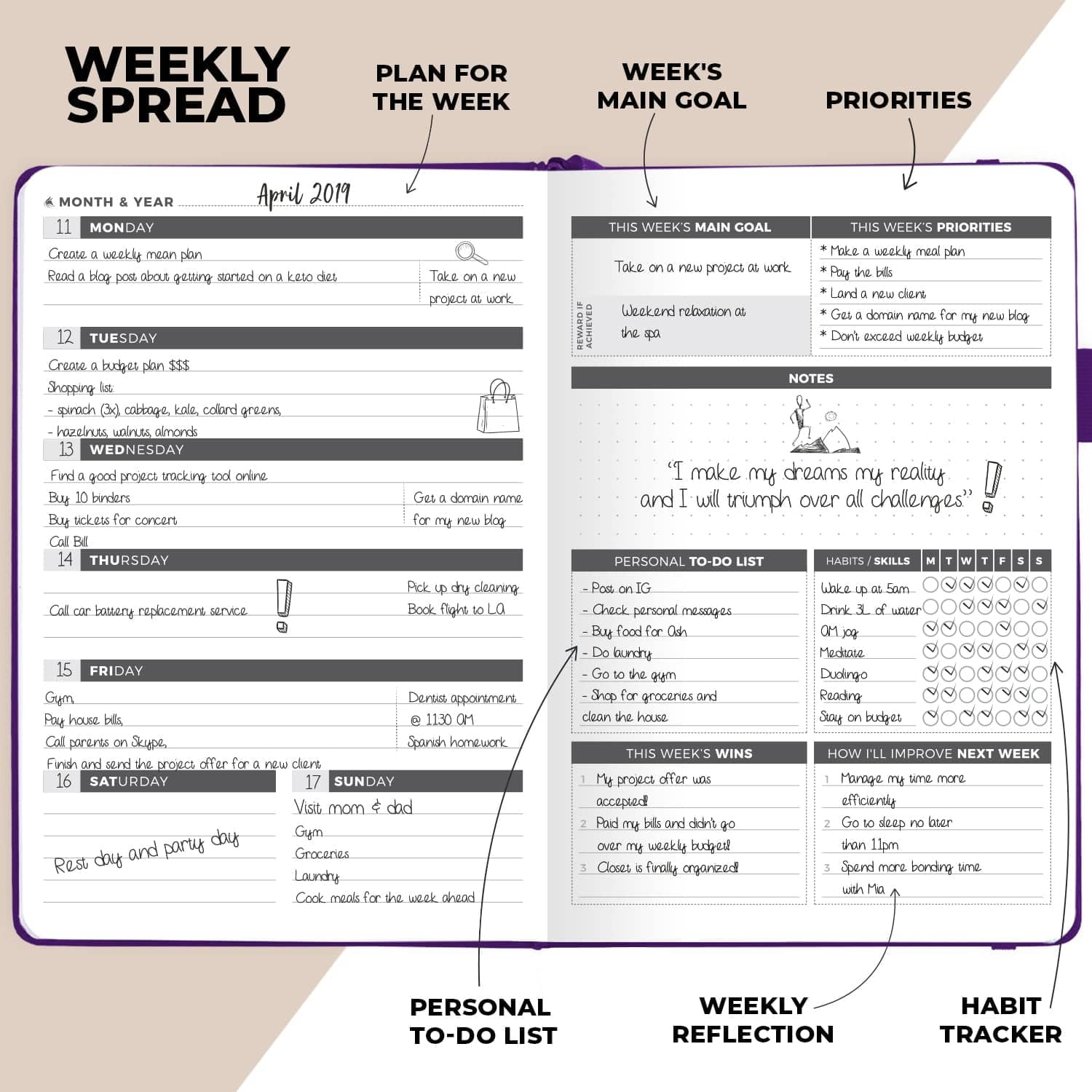 Clever Fox Undated Weekly Planner