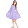 thumbnail image 3 of Arshiner Flypigs Tween Girls Long Sleeve Fall Dresses Swiss Dot Casual Party Dress, 3 of 6