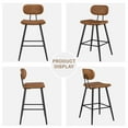 thumbnail image 3 of StorageWorks Leather Counter & Bar Stool with Large Seat and Back, Brown, Set of 2, 3 of 8