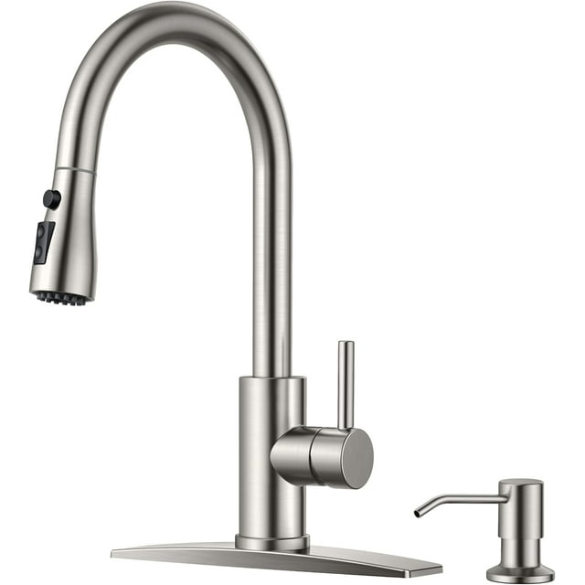 Kitchen Faucet with Pull Down Sprayer Modes Stainless Steel High Arc Vintage Kitchen Sink Faucets Single Handle Pull Out Faucet for Farmhouse Camper Rv Bar for or Hole Matte