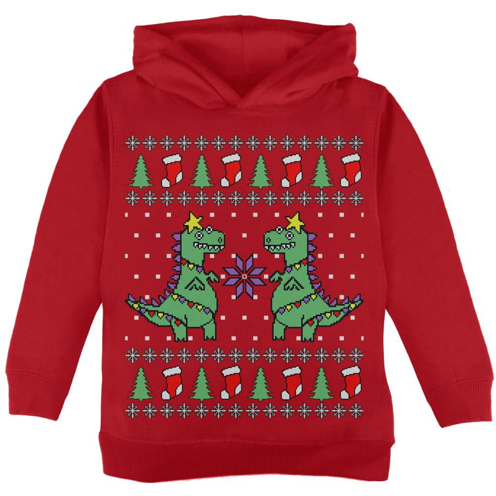 Big Trex Santa Ugly Christmas Sweater Style Funny Kids Dinosaur Sweatshirt