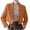 Brown, variant on Cropped Blazer for Women Trendy Petite Jacket Dressy Casual Long Sleeve Work Office Crop Top Womens Lapel Neck One Button Solid Coat