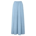 thumbnail image 4 of Gamivast Women's Skirt Pants High Waisted Elastic Waist Side Pockets Wide Leg Flowy Skirt Elegant Boho Trendy Casual Beach Vacation Travel Midi Skirt, 4 of 7