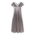 thumbnail image 4 of Cqxid525 Summer clearance sale! Women's Nightgown Sleepwear Womens Short S0leeve V Neck Homewear Pajamas Long Dress Nightgowns Sleepwear Casual Print Sleepdress, 4 of 7