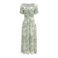 thumbnail image 6 of Letdown Summer Dresses for Women 2026 Floral Cottagecore Dress Puff Sleeve Maxi Ruffled Corset Dress Square Neck A Line Flowy Wedding Guest Tea Party Dresses, 6 of 7